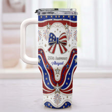Load image into Gallery viewer, Personalized 40oz Tumbler with Straw Custom Name Gift for Independence Day
