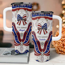 Load image into Gallery viewer, Personalized 40oz Tumbler with Straw Custom Name Gift for Independence Day
