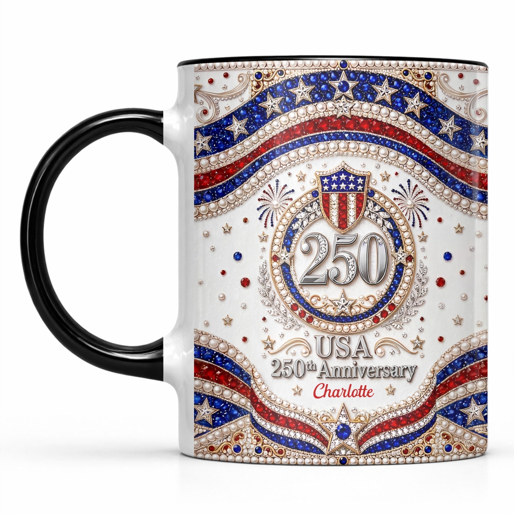 Personalized 250th Anniversary Patriotic Accent Mug Gift