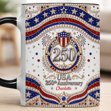 Load image into Gallery viewer, Personalized 250th Anniversary Patriotic Accent Mug Gift
