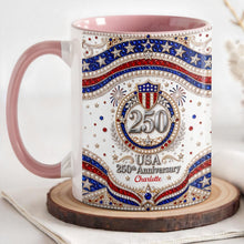Load image into Gallery viewer, Personalized 250th Anniversary Patriotic Accent Mug Gift

