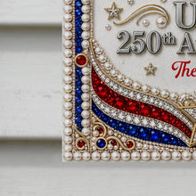 Load image into Gallery viewer, Personalized 3D Rhinestone Stars Flag Custom Name for Family
