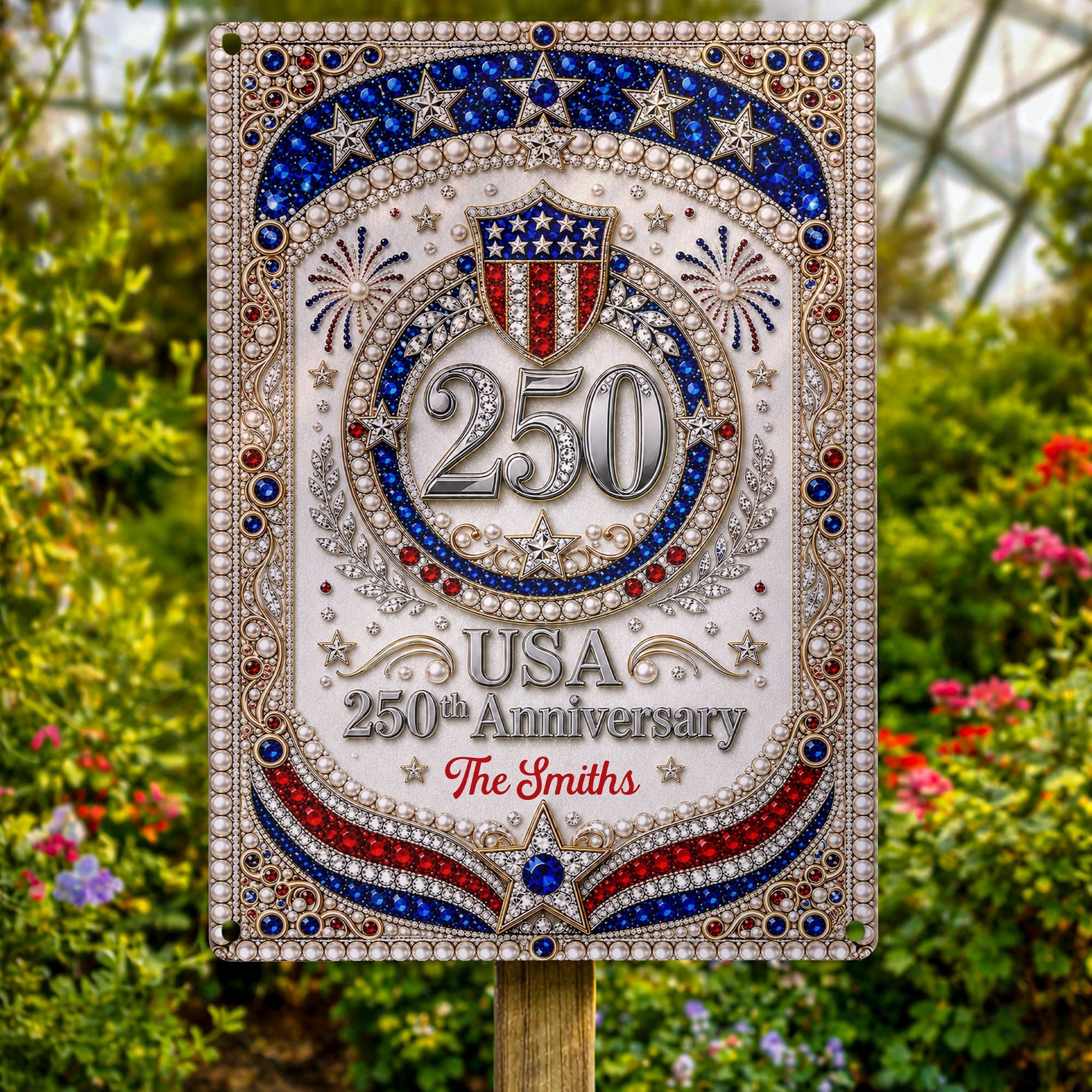 Personalized Metal Sign USA 250th Anniversary Gift for Family