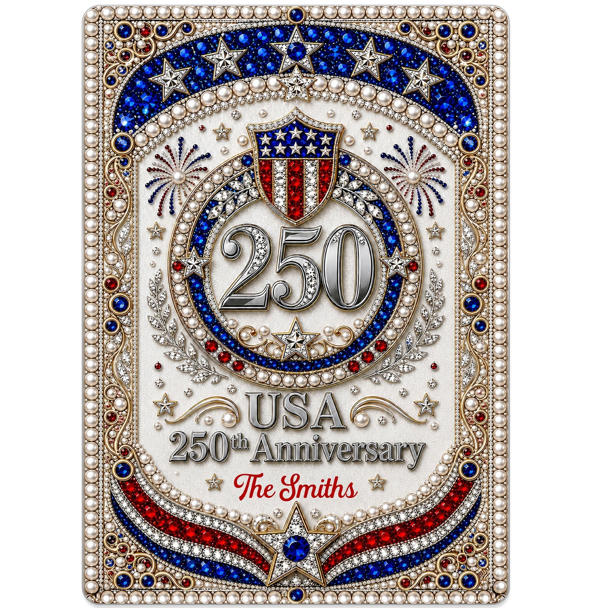Personalized Metal Sign USA 250th Anniversary Gift for Family