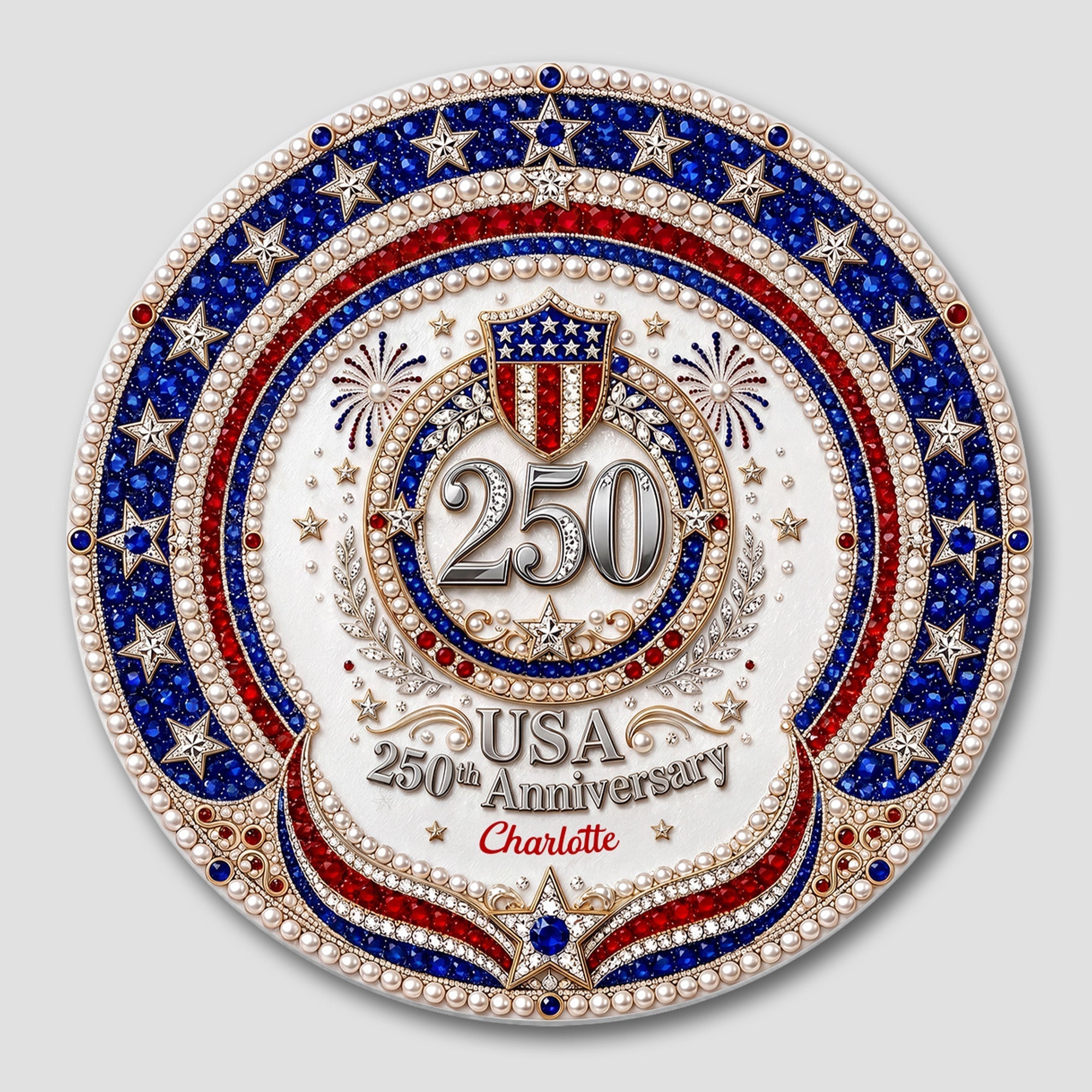 Personalized 250th Anniversary Ceramic Coaster Custom Name Gift