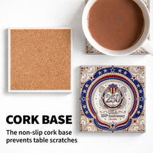 Load image into Gallery viewer, Personalized Ceramic Coaster USA 250th Anniversary Gift
