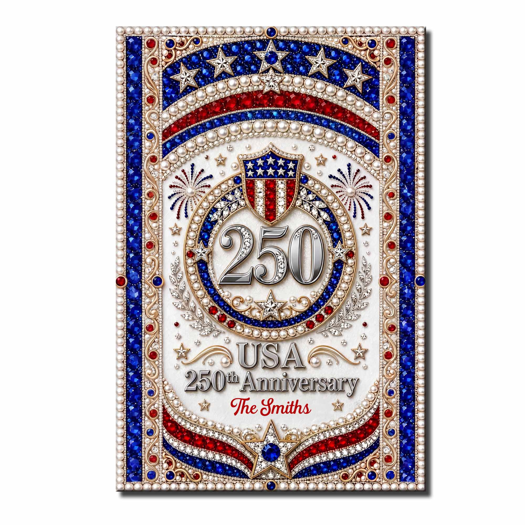 Personalized Patriotic USA Anniversary Poster Custom Photo Gift
