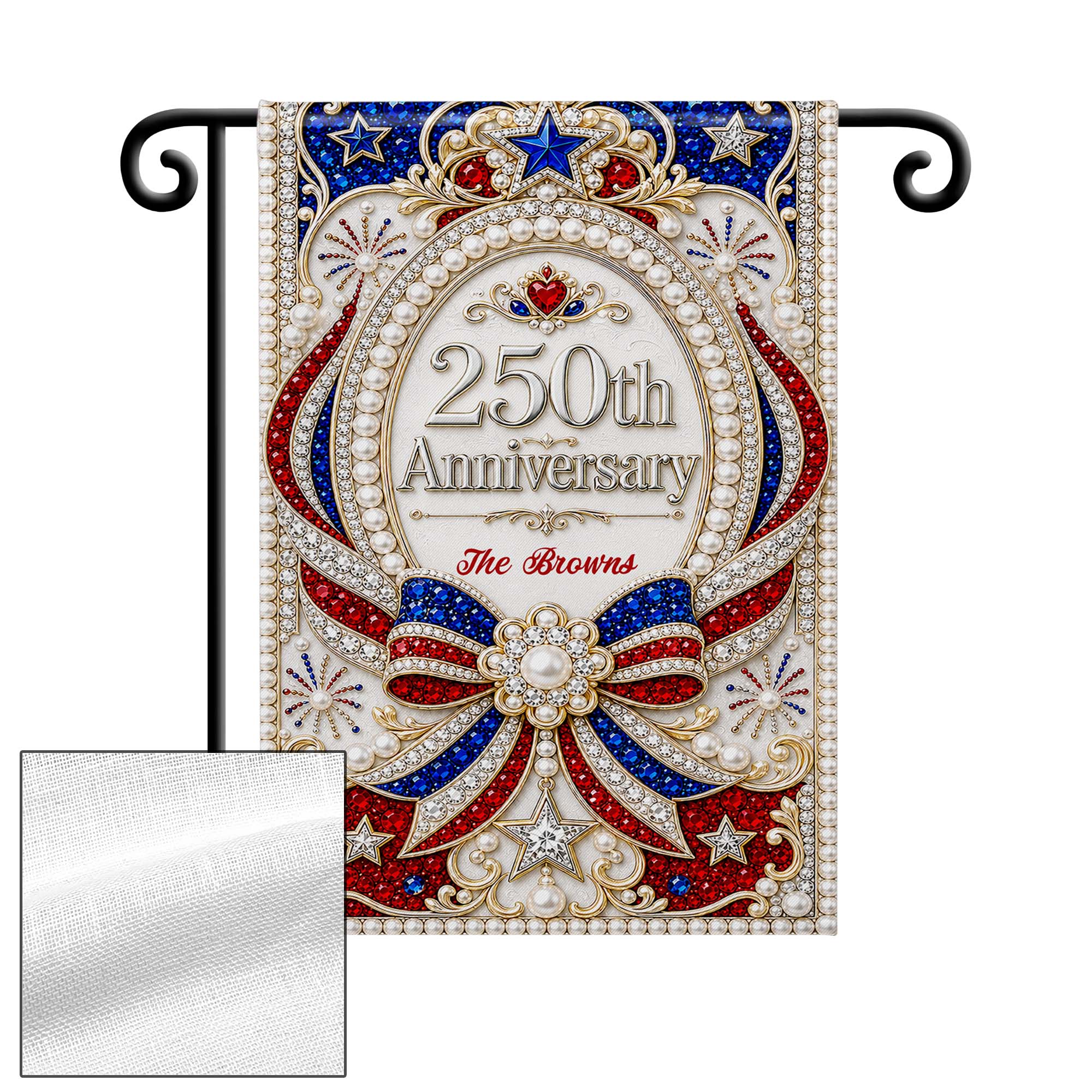 Personalized Double-Sided Garden Flag 250th Anniversary Patriotic Design