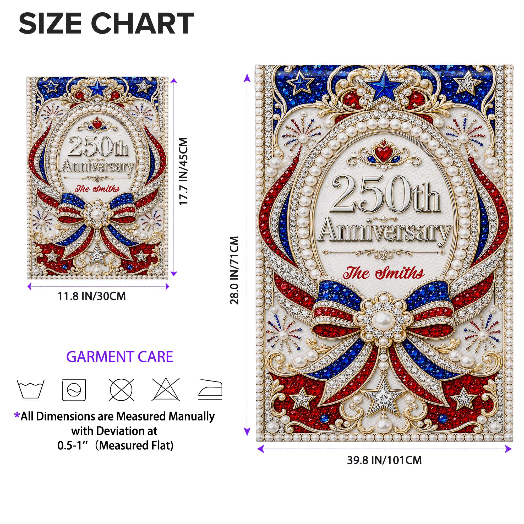 Personalized Double-Sided Garden Flag 250th Anniversary Patriotic Design