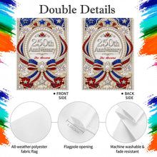 Load image into Gallery viewer, Personalized Double-Sided Garden Flag 250th Anniversary Patriotic Design
