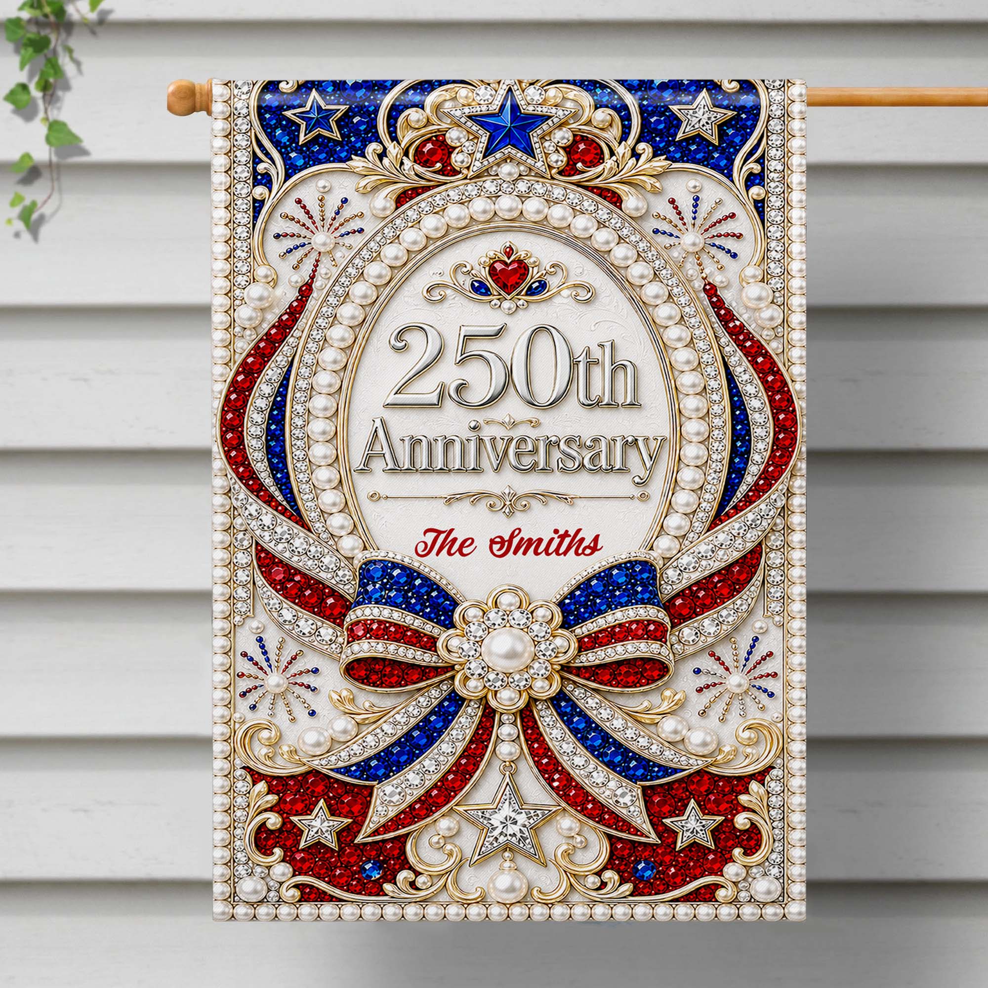 Personalized Double-Sided Garden Flag 250th Anniversary Patriotic Design