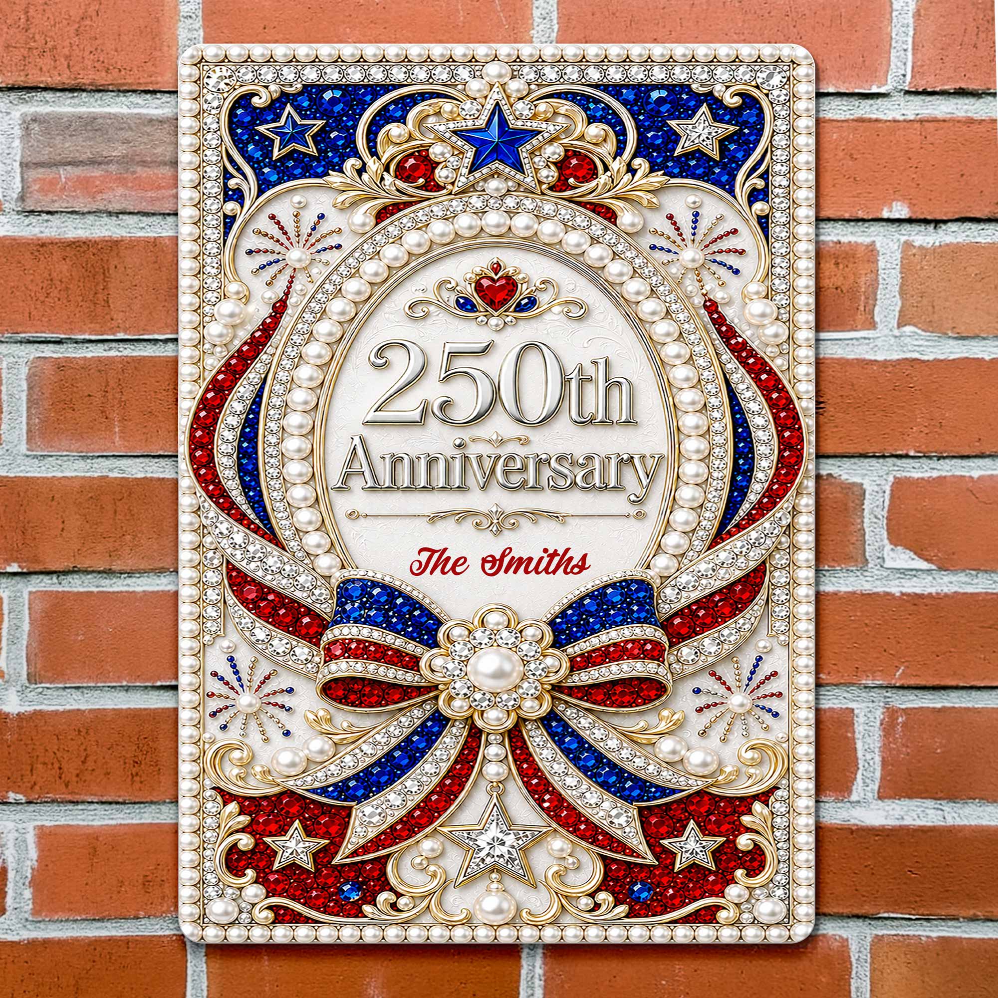 Personalized Metal Sign for 250th Anniversary USA Gift Decor