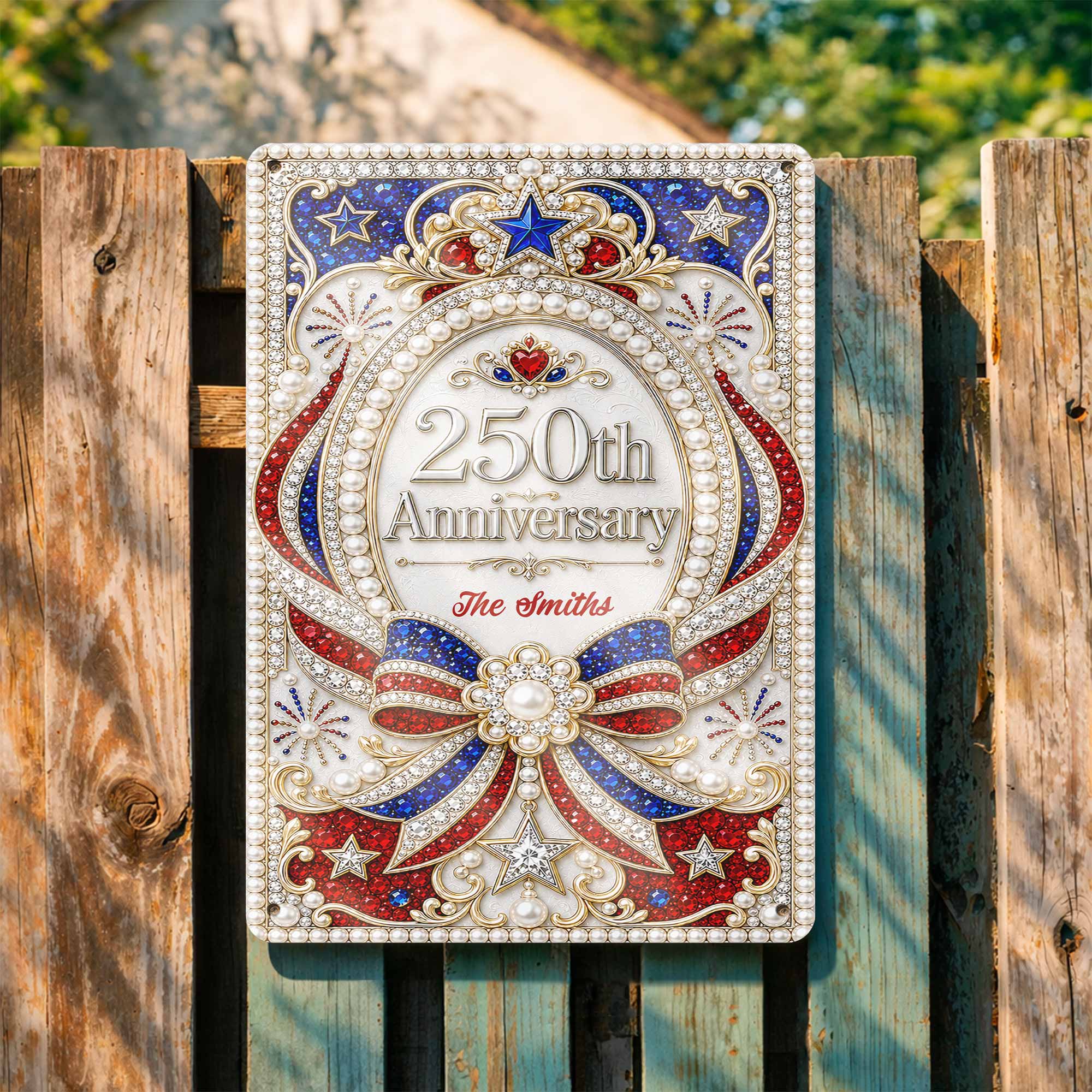 Personalized Metal Sign for 250th Anniversary USA Gift Decor