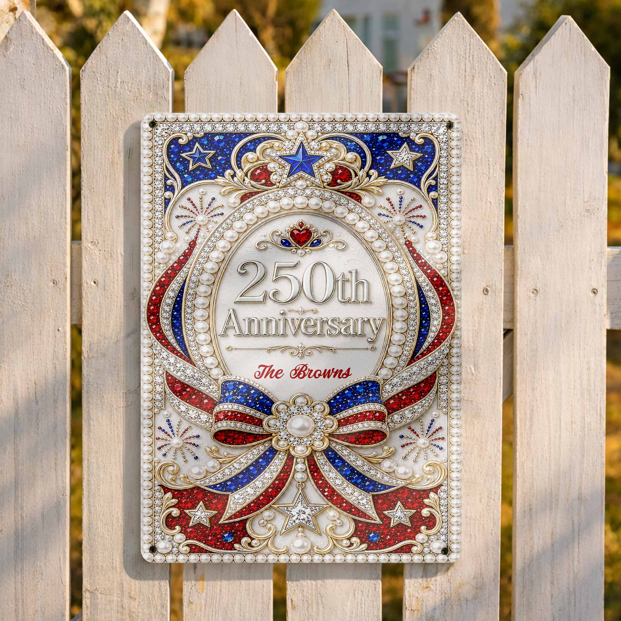 Personalized Metal Sign for 250th Anniversary USA Gift Decor