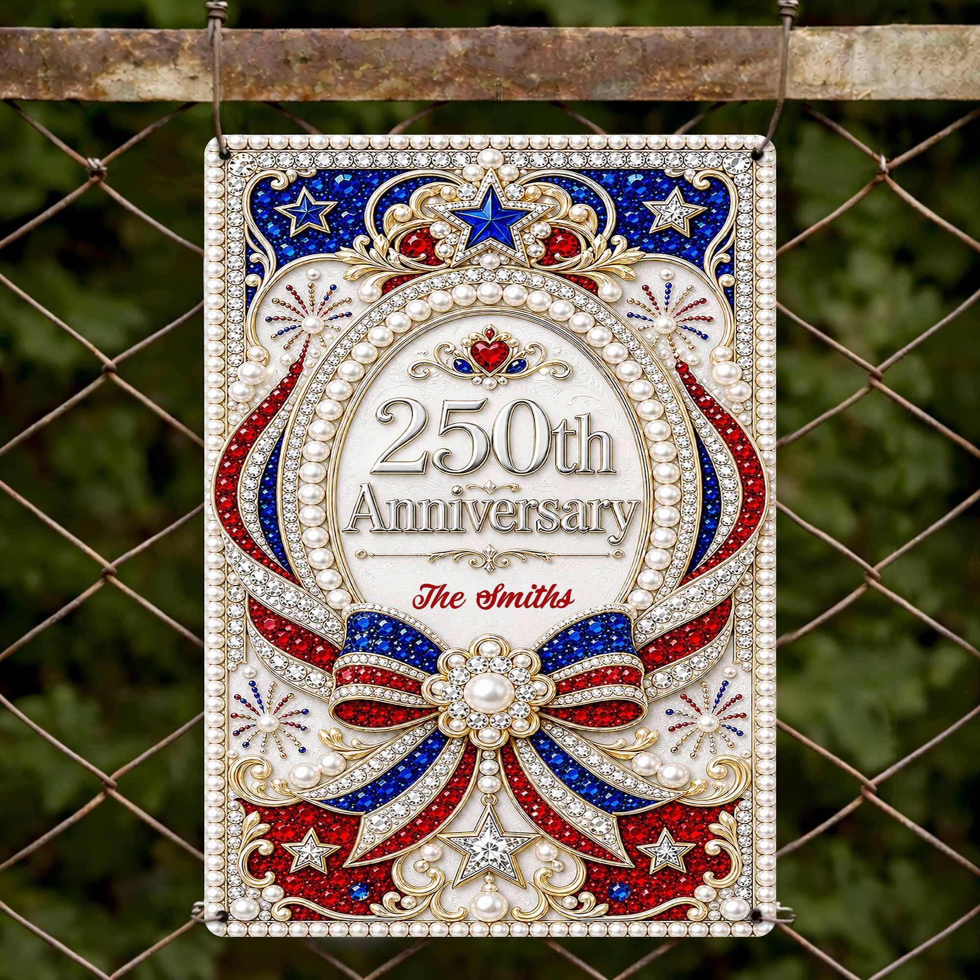 Personalized Metal Sign for 250th Anniversary USA Gift Decor