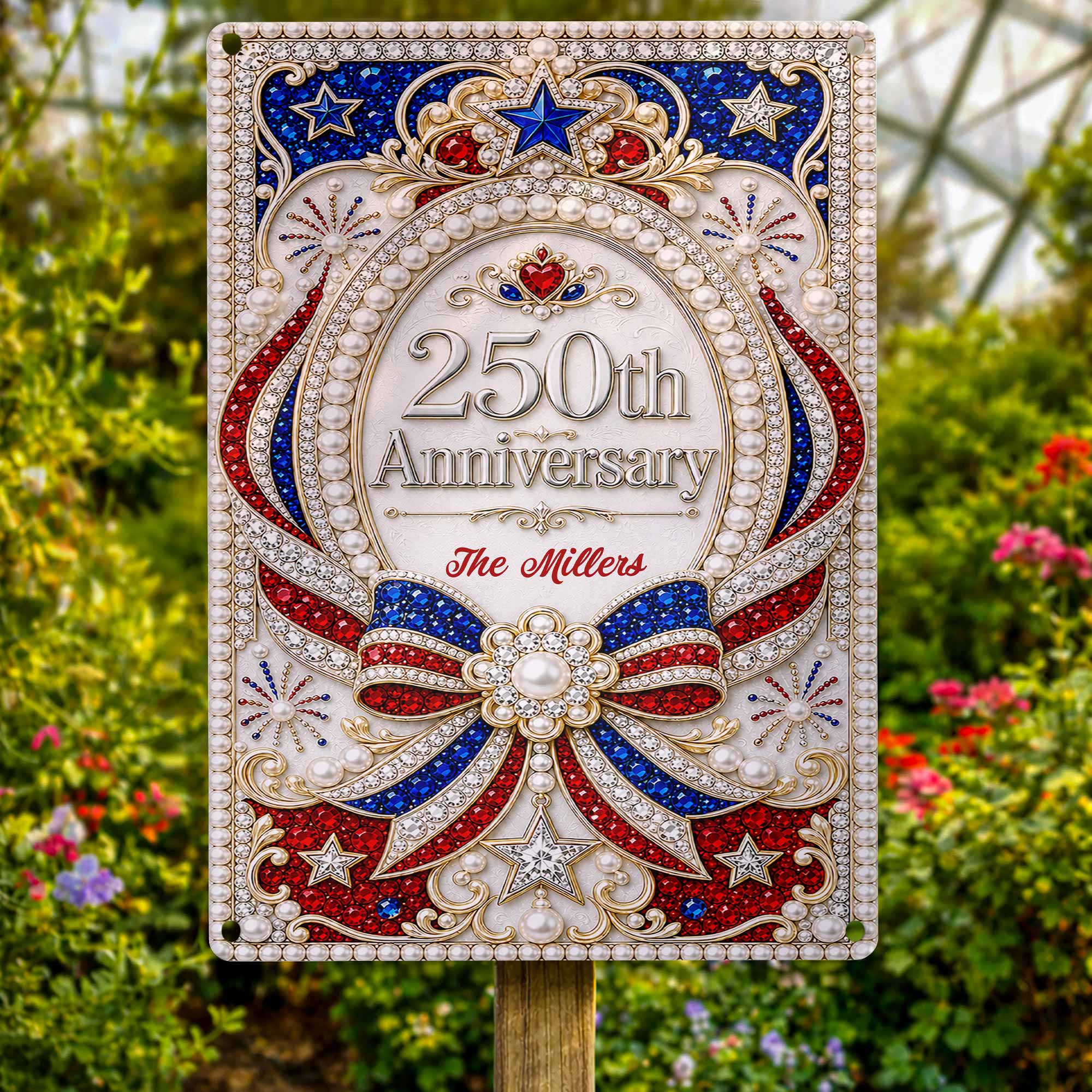 Personalized Metal Sign for 250th Anniversary USA Gift Decor