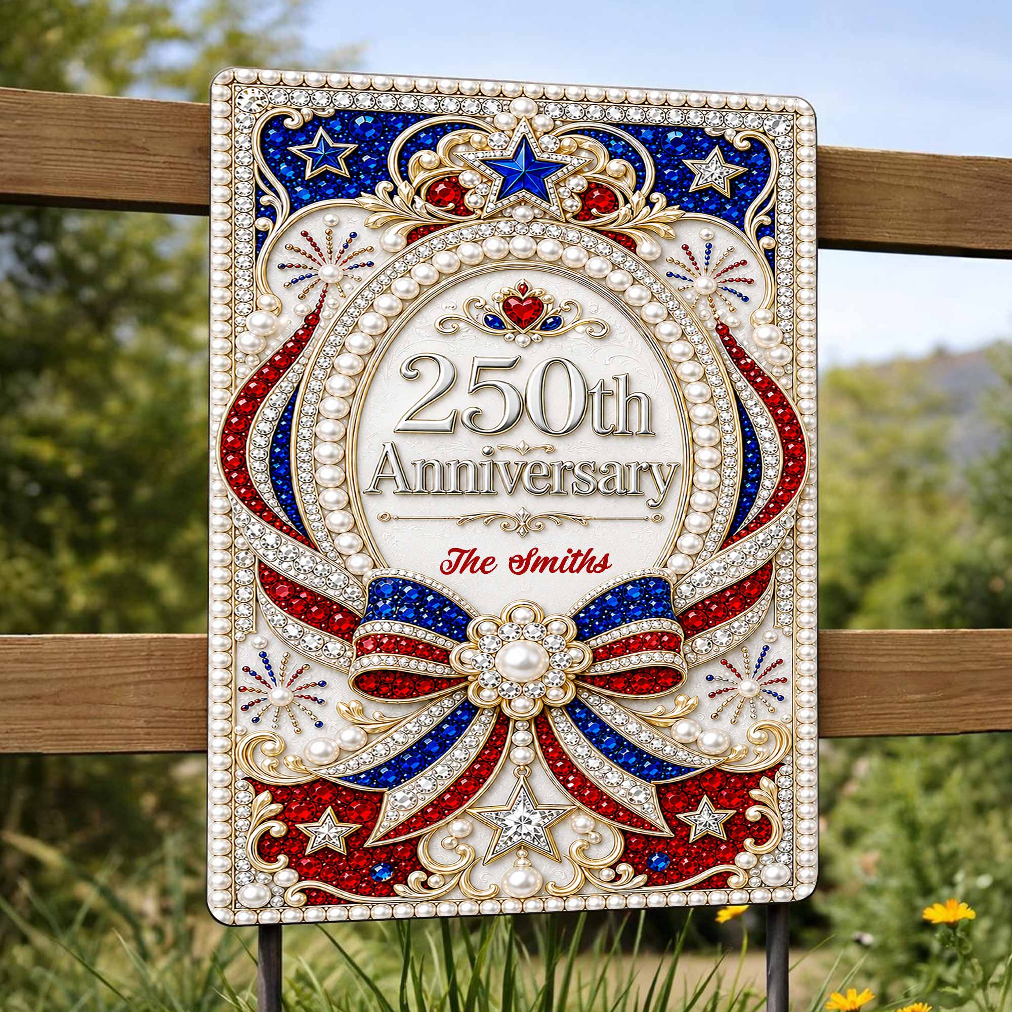 Personalized Metal Sign for 250th Anniversary USA Gift Decor