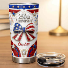 Load image into Gallery viewer, Personalized Stainless Steel Tumbler Custom Name Patriotic 4th of July Gift - 20oz 30oz
