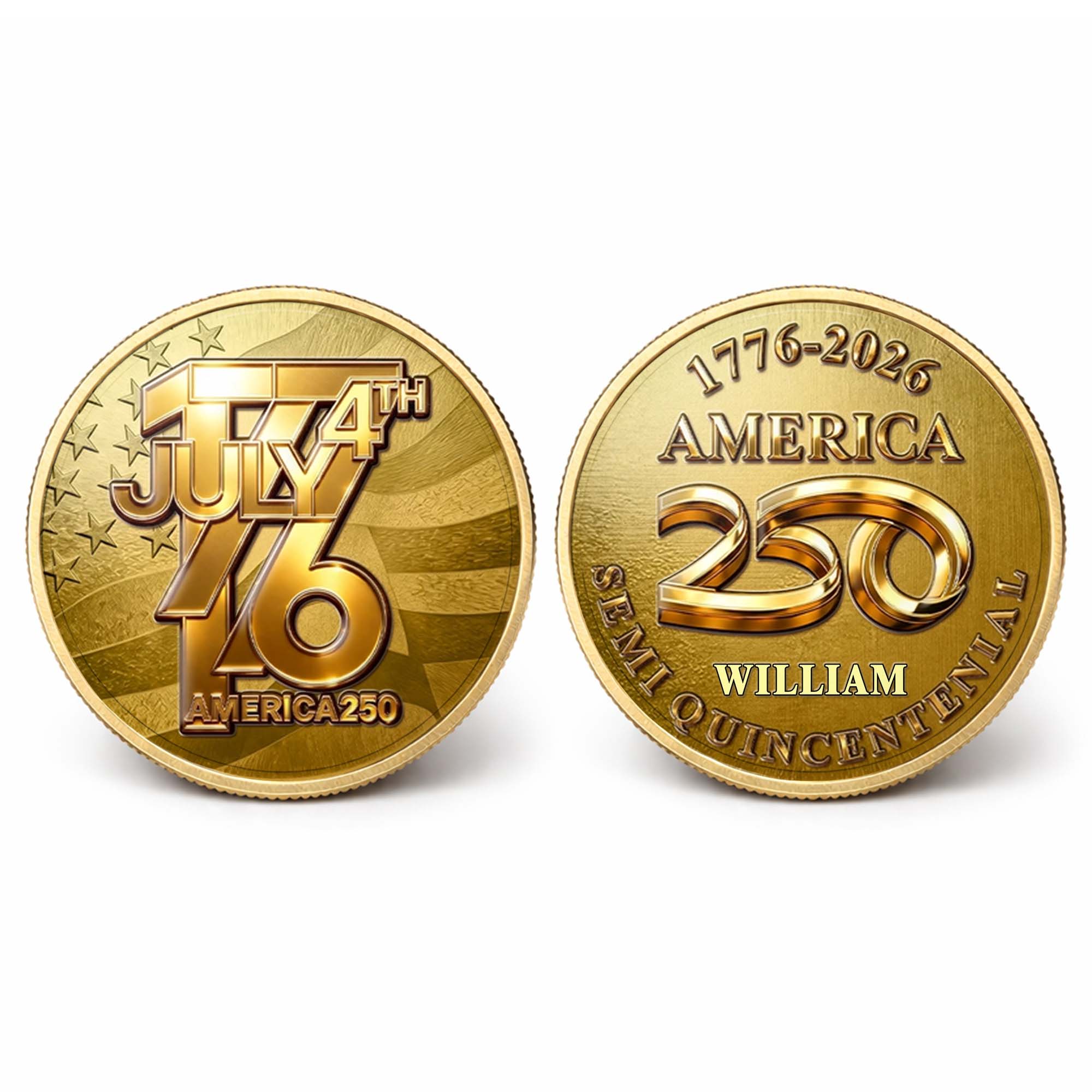 Personalized Commemorative Coin Custom Name 4th of July Gift for Family