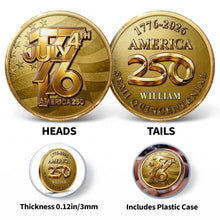 Load image into Gallery viewer, Personalized Commemorative Coin Custom Name 4th of July Gift for Family

