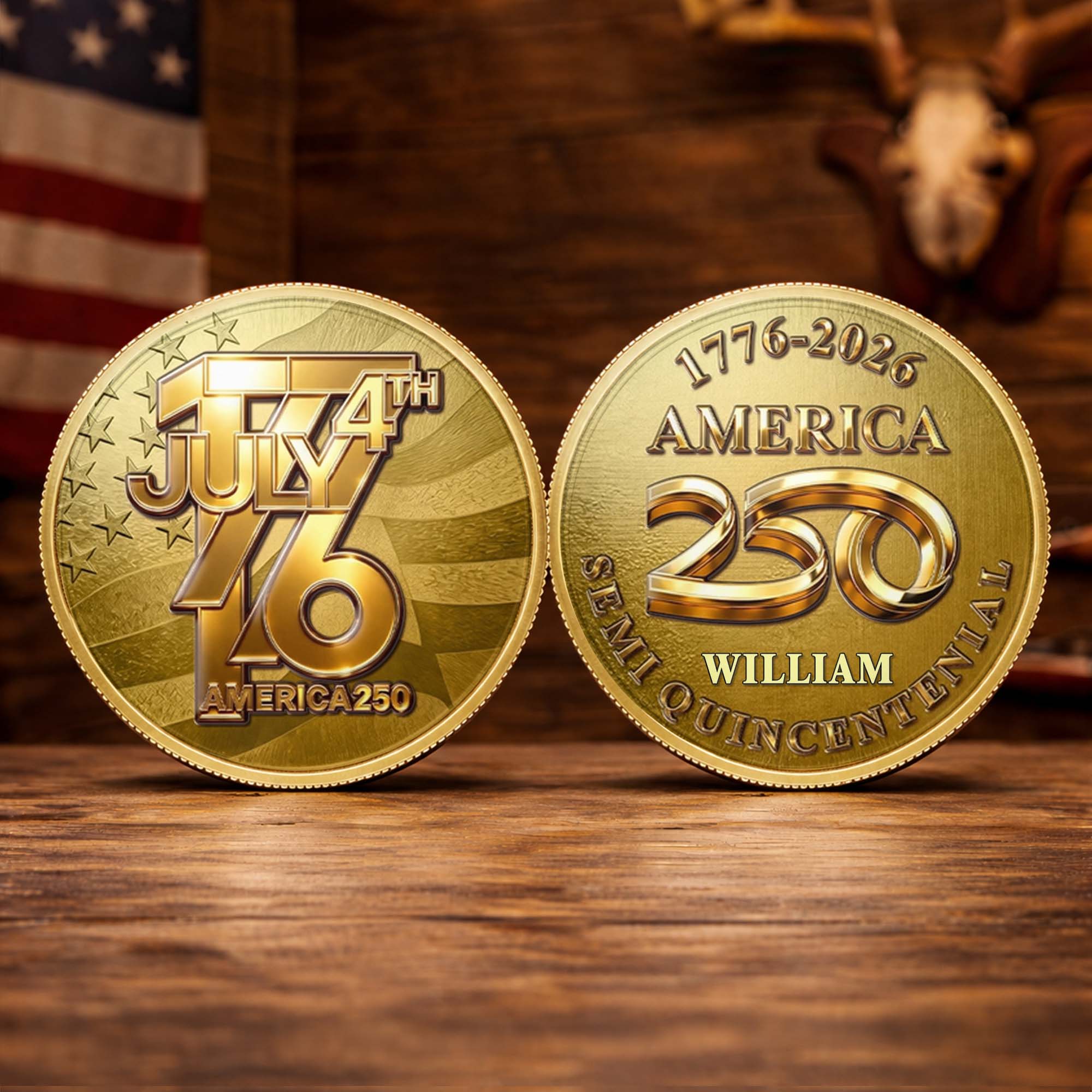 Personalized Commemorative Coin Custom Name 4th of July Gift for Family