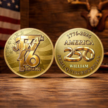 Load image into Gallery viewer, Personalized Commemorative Coin Custom Name 4th of July Gift for Family
