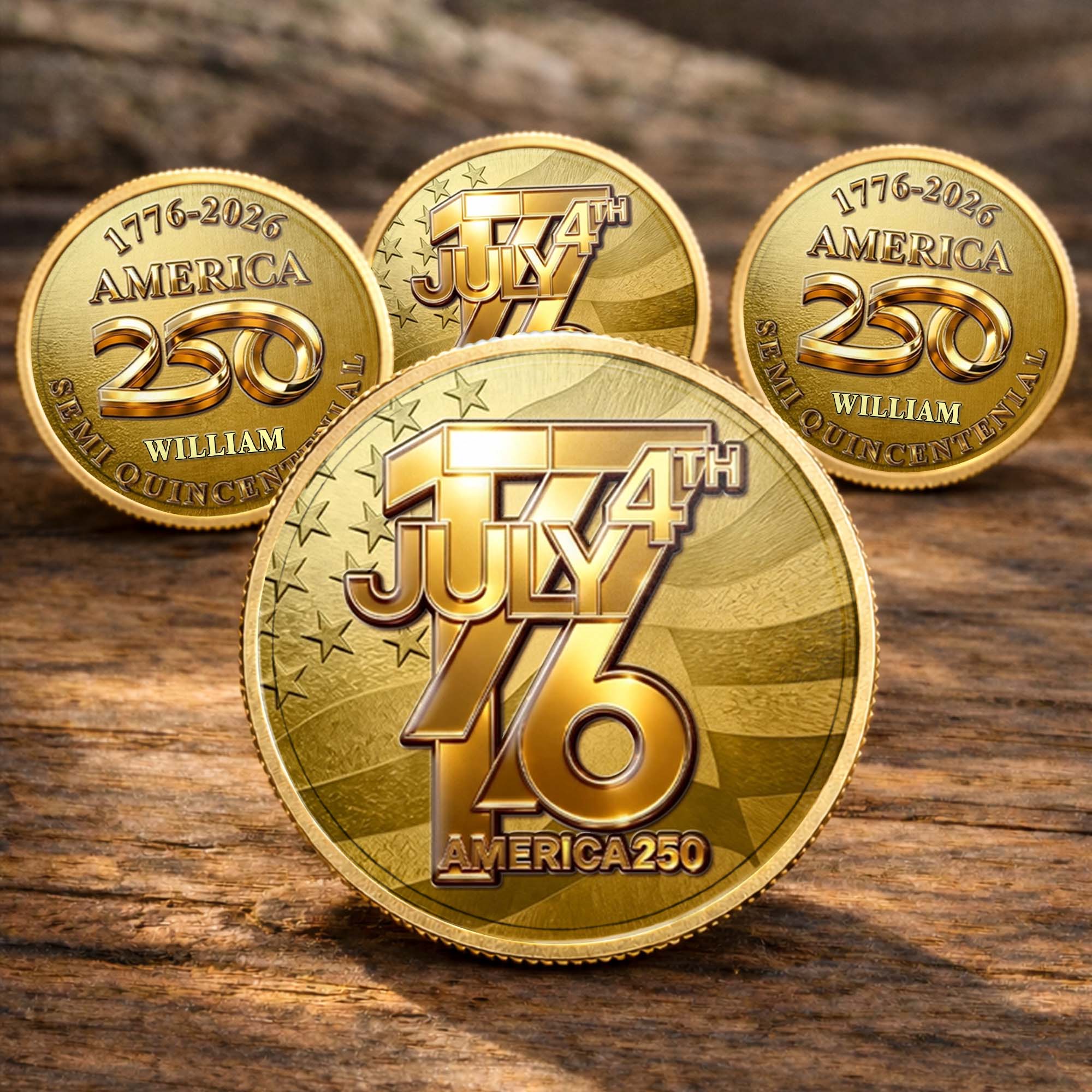 Personalized Commemorative Coin Custom Name 4th of July Gift for Family