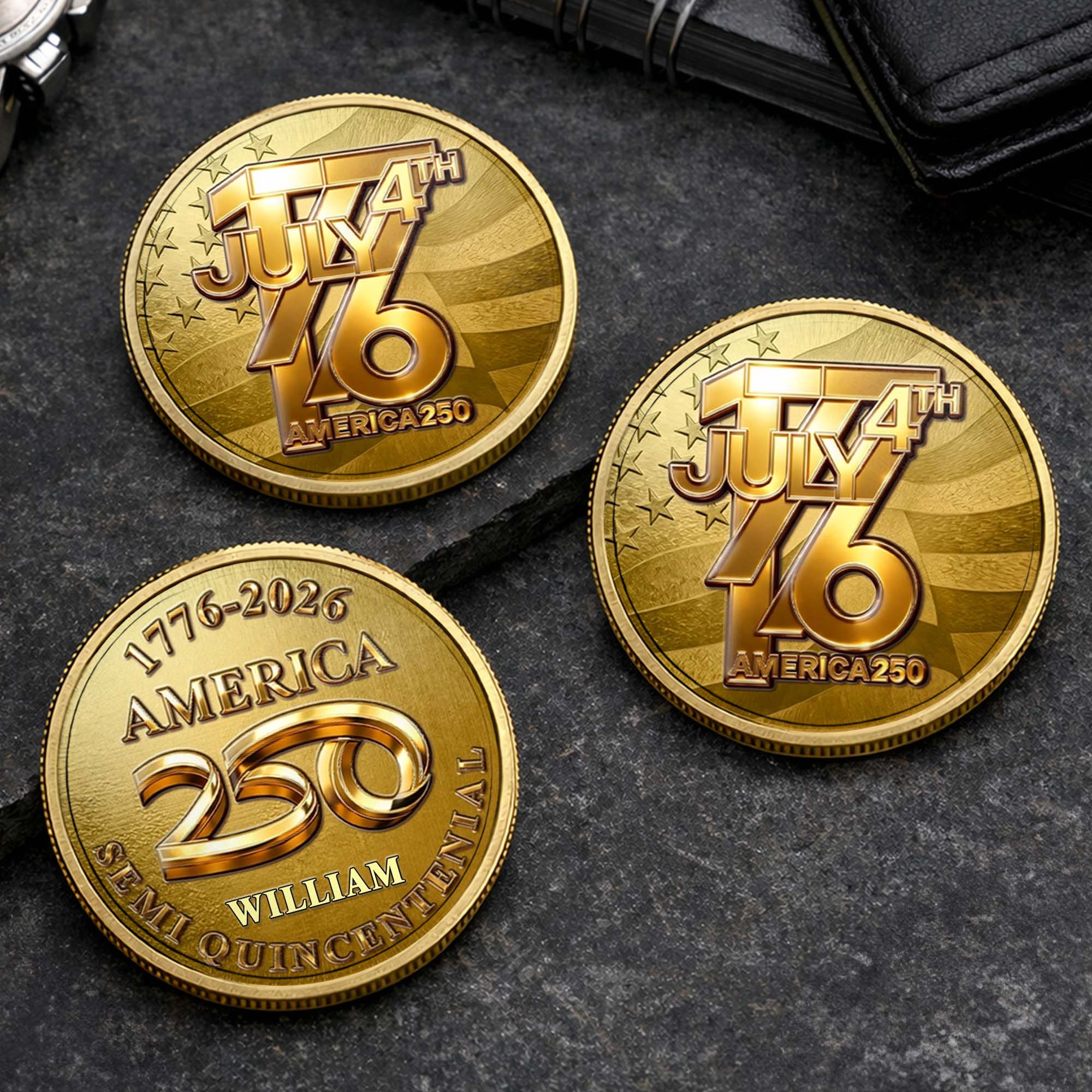 Personalized Commemorative Coin Custom Name 4th of July Gift for Family