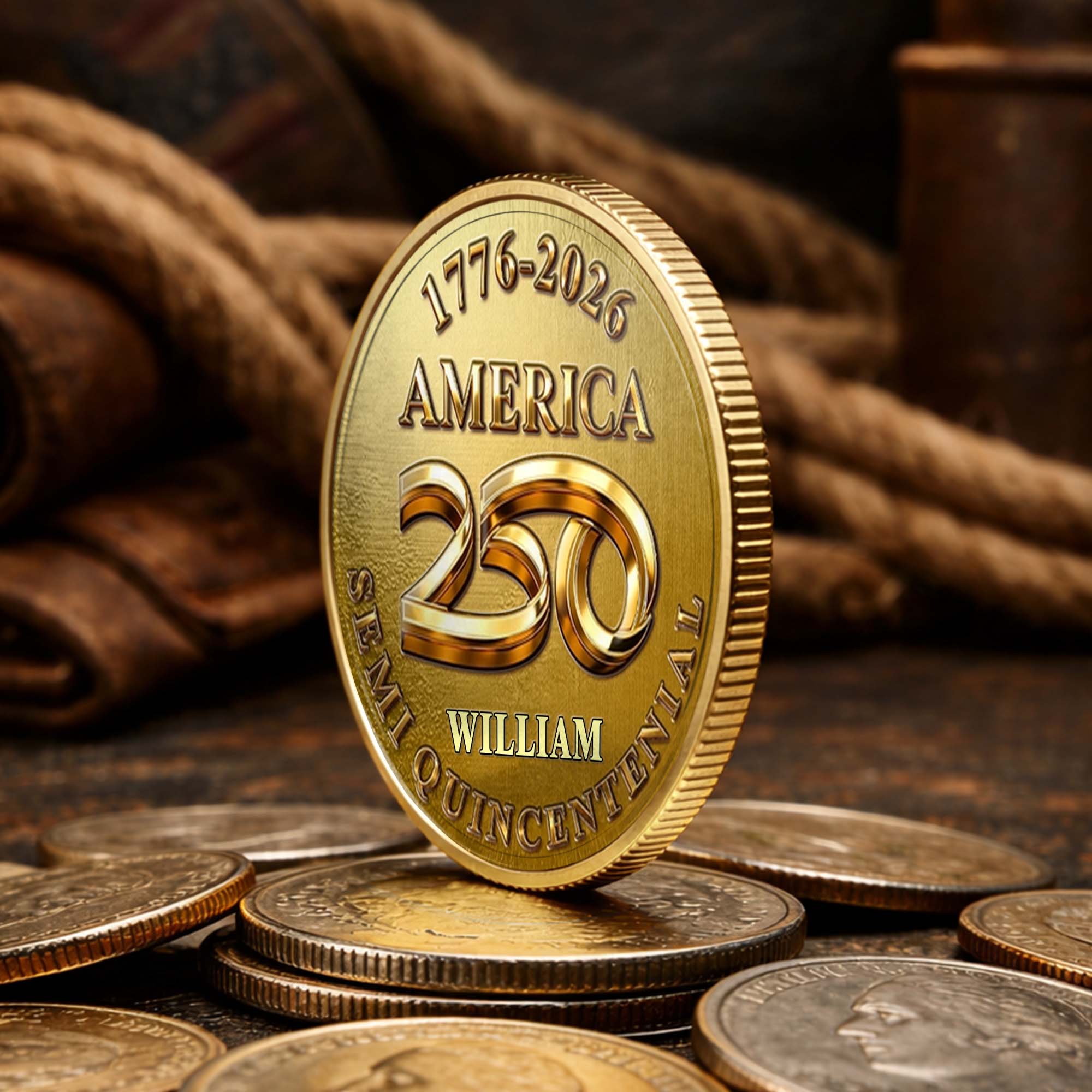 Personalized Commemorative Coin Custom Name 4th of July Gift for Family