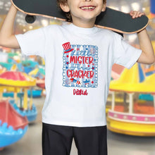 Load image into Gallery viewer, Personalized Kids T-Shirt Custom Name Fire Cracker Design 4th of July Gift
