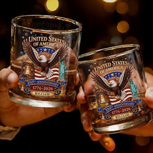 Load image into Gallery viewer, Personalized Custom Whiskey Glass American Flag Gift for Dad
