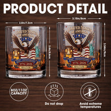 Load image into Gallery viewer, Personalized Custom Whiskey Glass American Flag Gift for Dad
