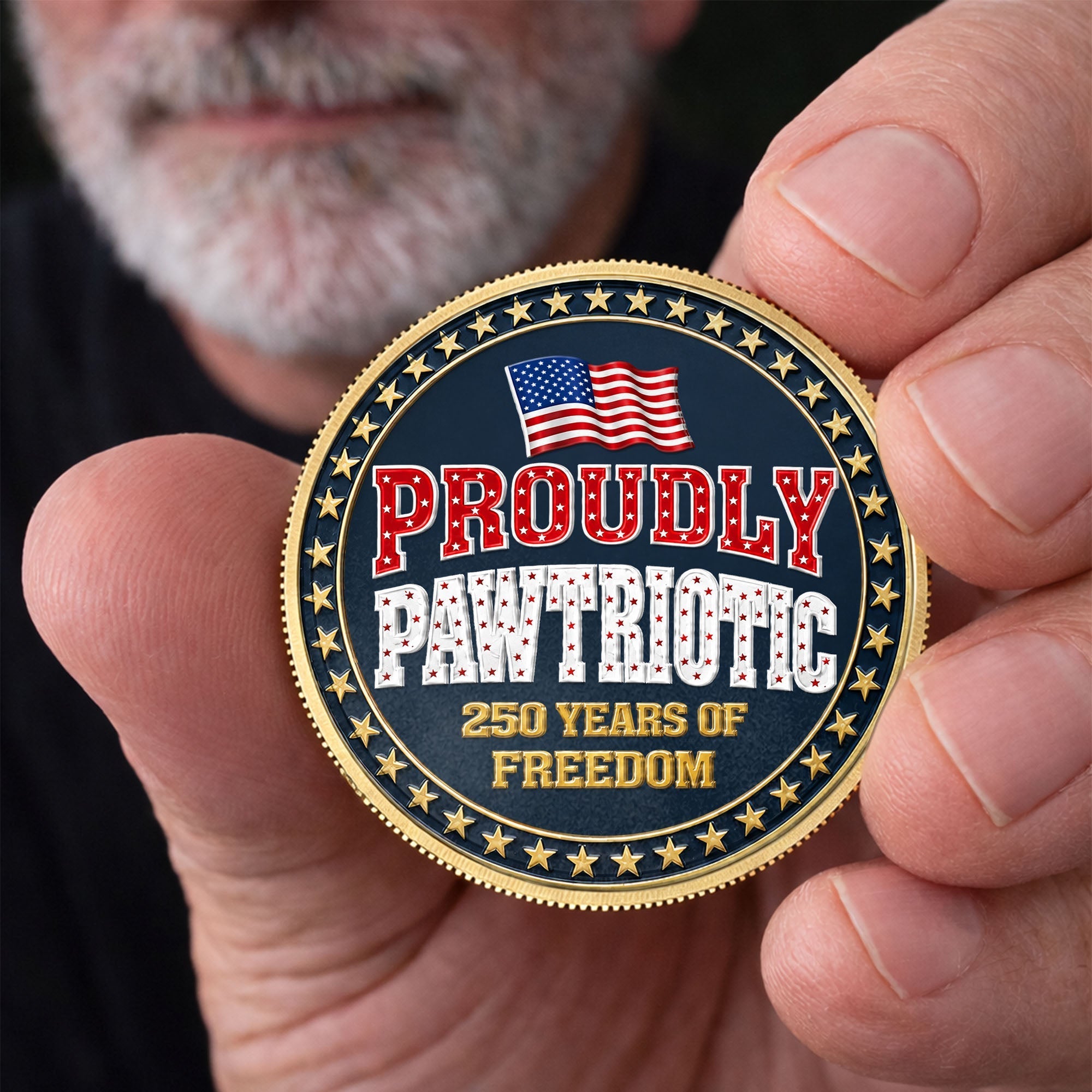 Custom Dog Photo Commemorative Coin for Dog Lovers | 4th of July Gift