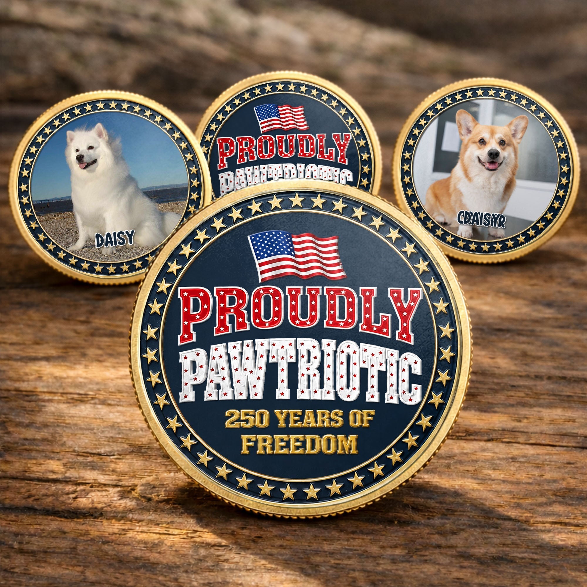 Custom Dog Photo Commemorative Coin for Dog Lovers | 4th of July Gift