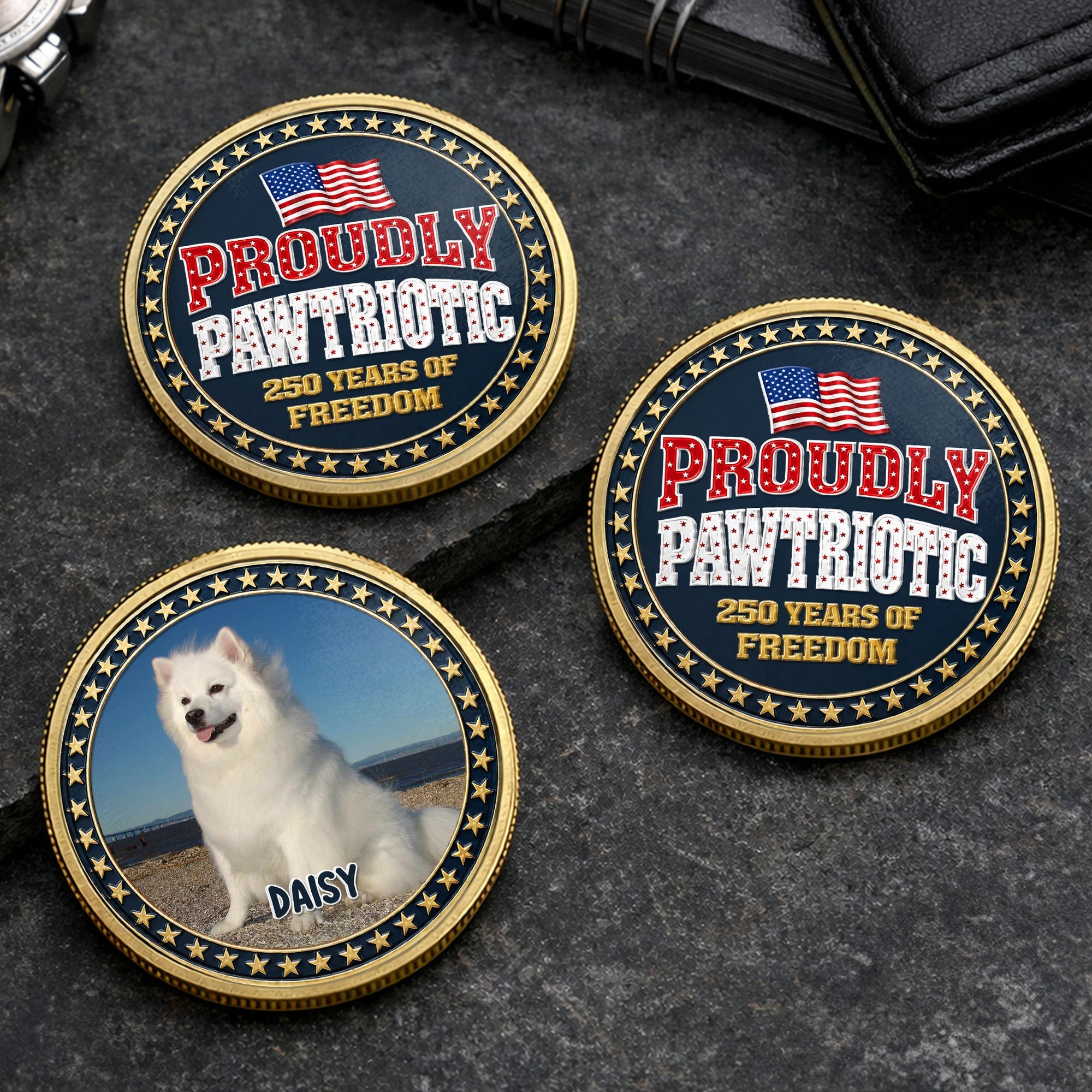 Custom Dog Photo Commemorative Coin for Dog Lovers | 4th of July Gift