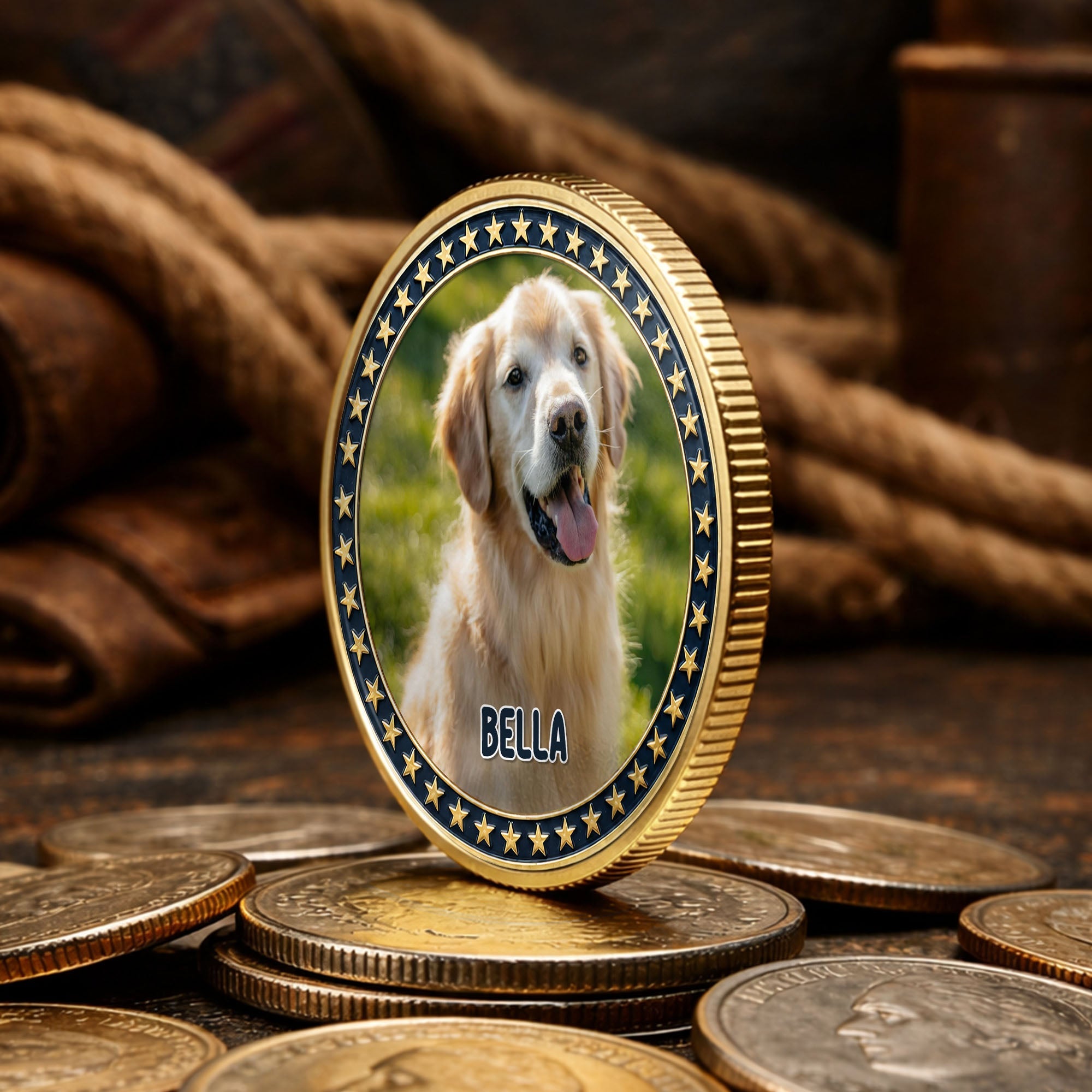 Custom Dog Photo Commemorative Coin for Dog Lovers | 4th of July Gift