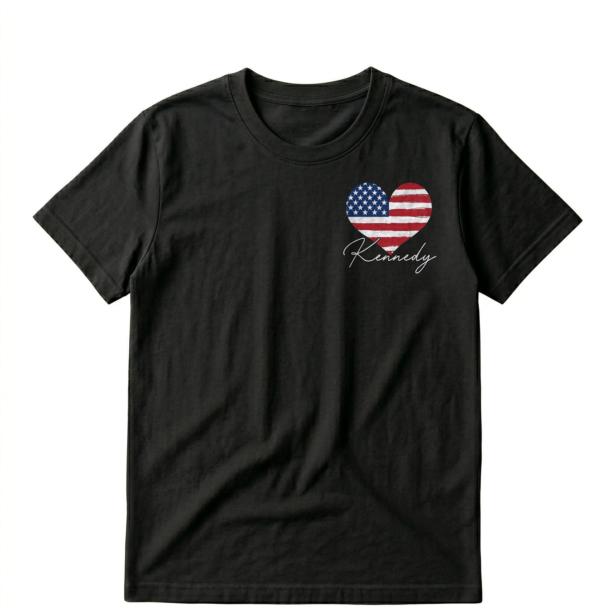Personalized American Flag Heart T-Shirt Custom Design Gift