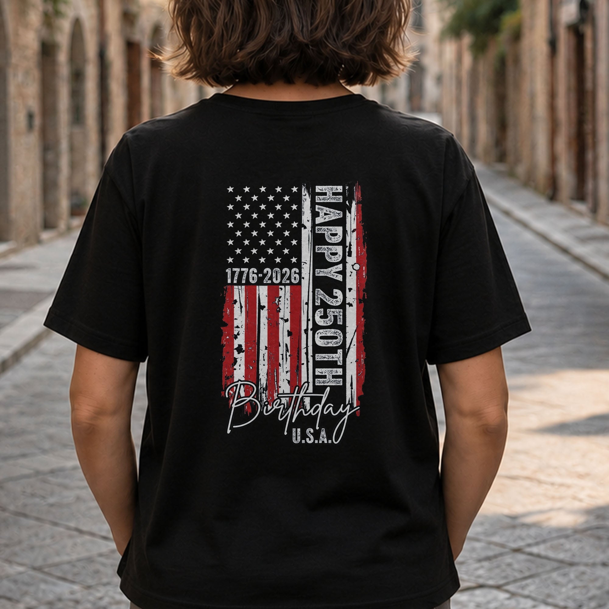 Personalized American Flag Heart T-Shirt Custom Design Gift
