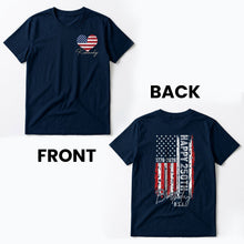Load image into Gallery viewer, Personalized American Flag Heart T-Shirt Custom Design Gift
