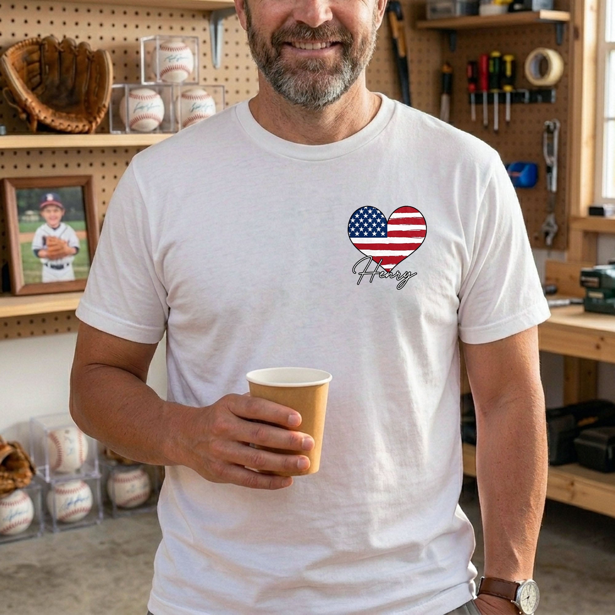 Personalized 250th Birthday USA Flag T-Shirt Custom Gift