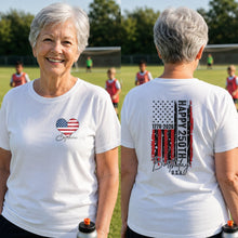 Load image into Gallery viewer, Personalized 250th Birthday USA Flag T-Shirt Custom Gift
