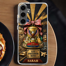 Load image into Gallery viewer, Personalized Clear Phone Case Custom Name USA Eagle Gift
