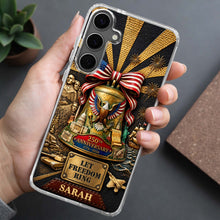 Load image into Gallery viewer, Personalized Clear Phone Case Custom Name USA Eagle Gift
