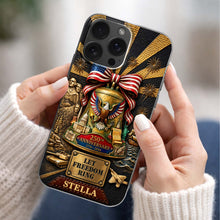 Load image into Gallery viewer, Personalized Clear Phone Case Custom Name USA Eagle Gift
