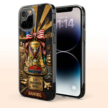 Load image into Gallery viewer, Personalized Clear Phone Case Custom Name USA Eagle Gift
