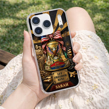 Load image into Gallery viewer, Personalized Clear Phone Case Custom Name USA Eagle Gift
