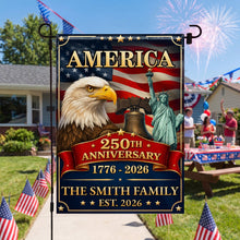 Load image into Gallery viewer, Personalized Double-Sided Garden Flag Custom Family Name Eagle for 4th of July
