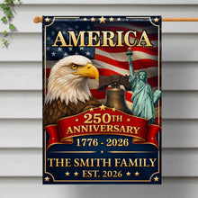 Load image into Gallery viewer, Personalized Double-Sided Garden Flag Custom Family Name Eagle for 4th of July
