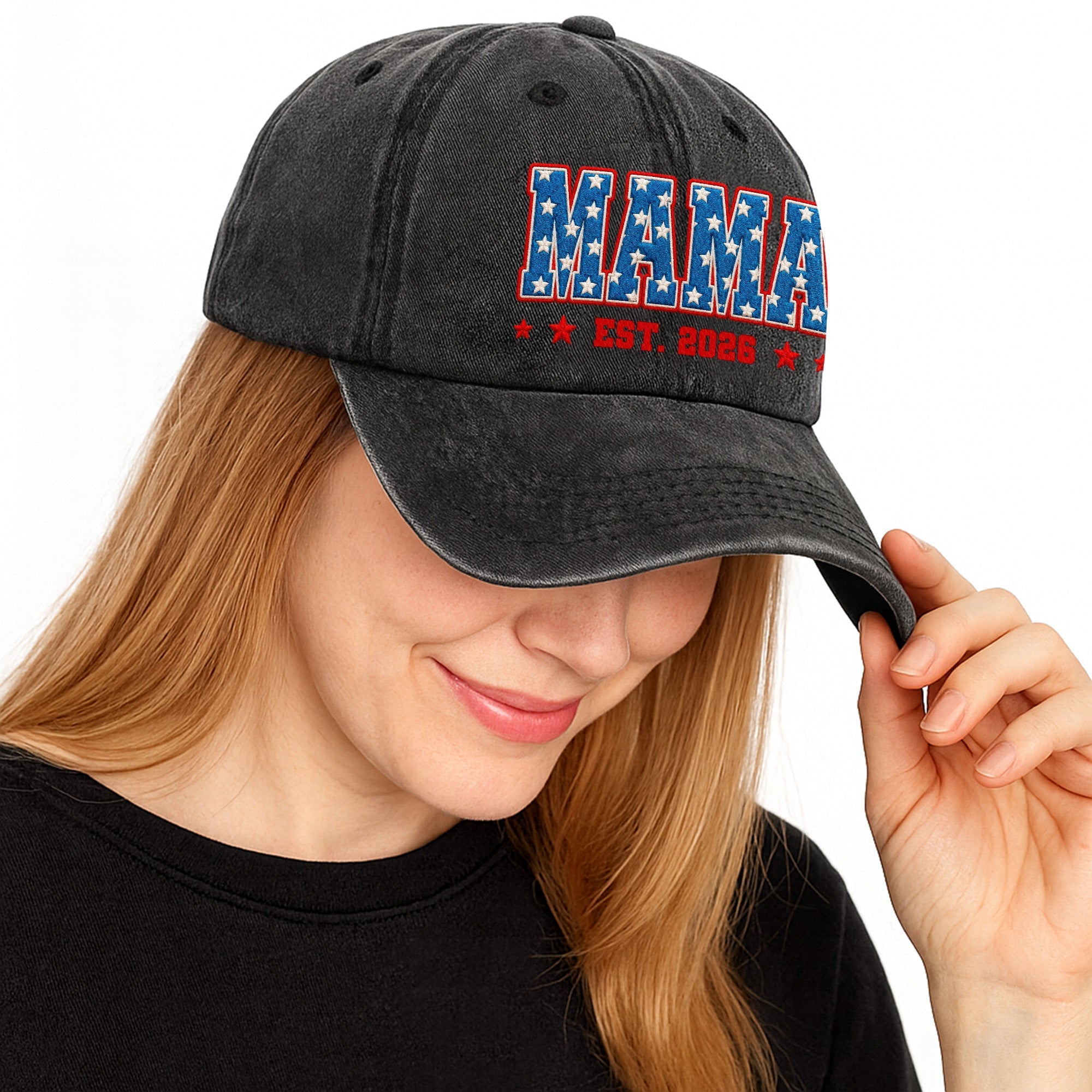 Personalized Denim Cap American Flag Design Gift for Dad