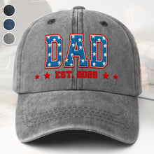 Load image into Gallery viewer, Personalized Denim Cap American Flag Design Gift for Dad
